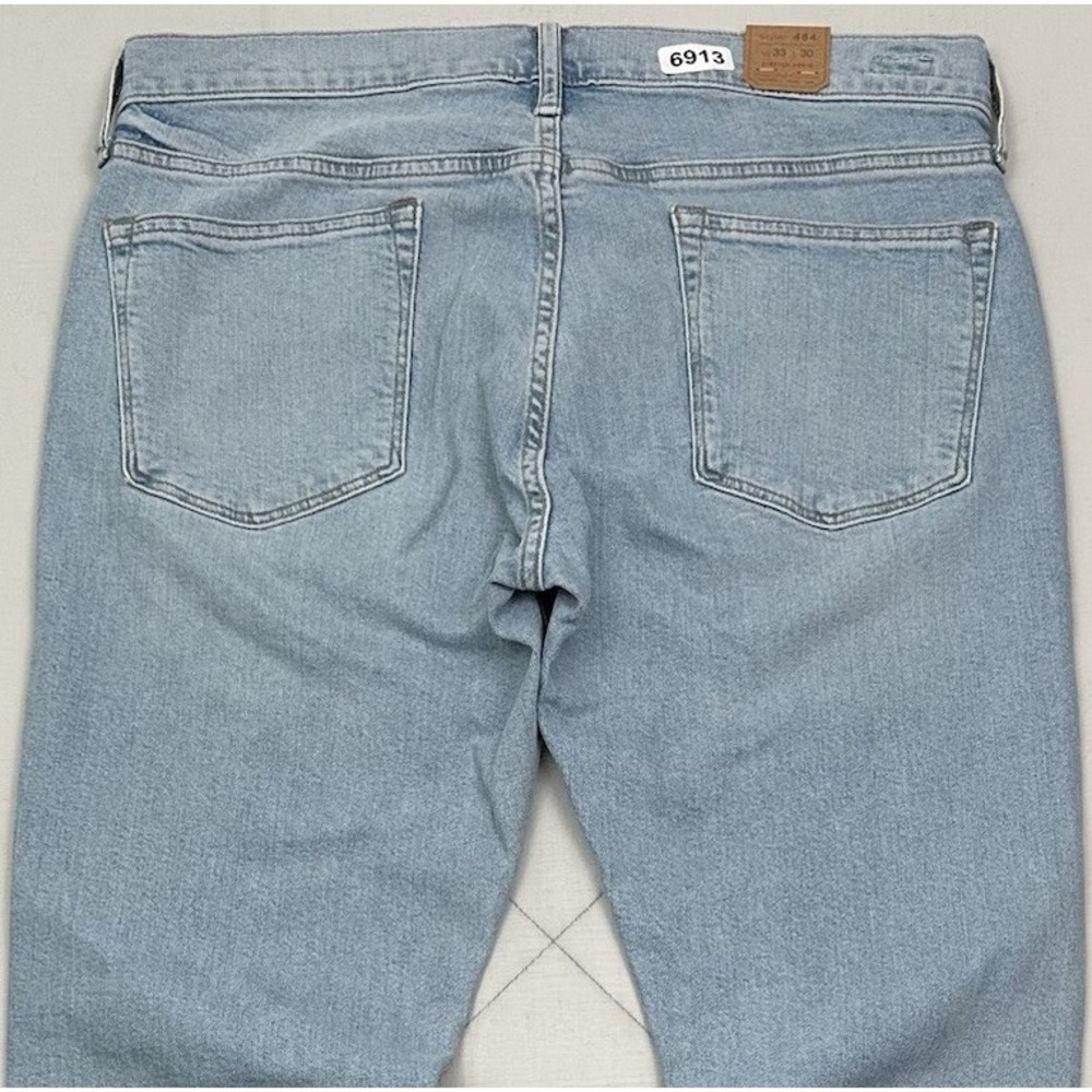 NEW J.Crew 484 Jeans Mens 33x31 Blue Denim Slim Tapered Light Wash DM4916